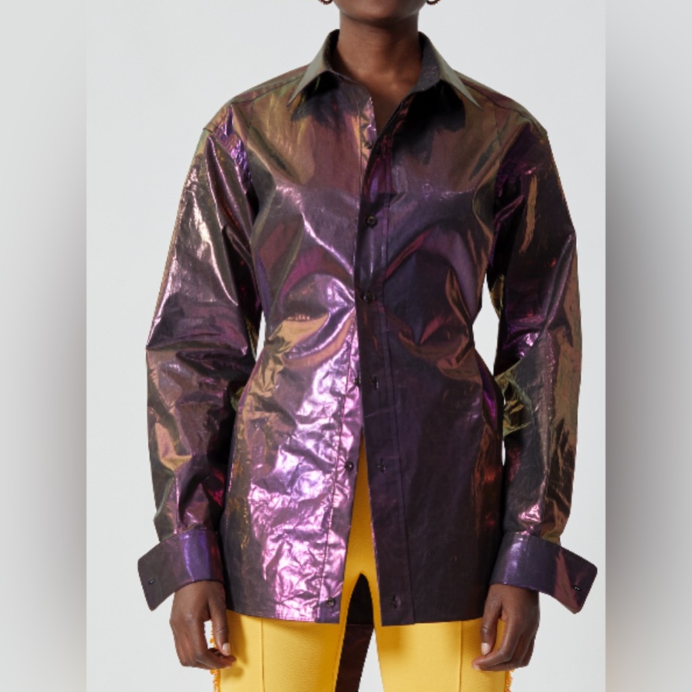 AREA - structured Iridescent Long Sleeve Shirt